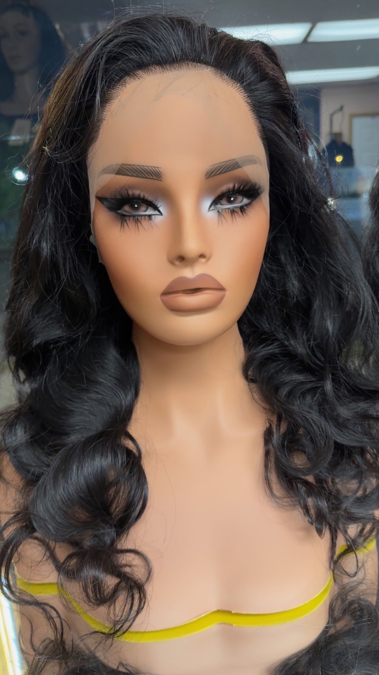 Full Lace Wig Wavy Virgin Hair Natural Color